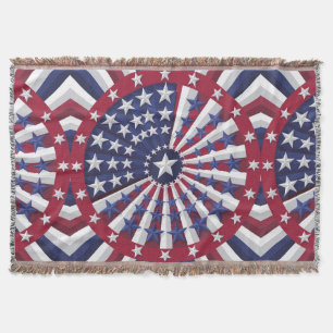 Isometric USA Flag Pattern Throw Blanket