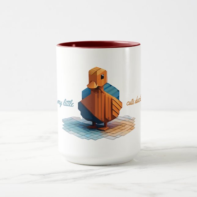 Isometric Wooden Duck Personalised Gamer Mug (Center)