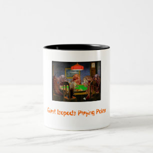 Isopods.Playing.Poker, Giant Isopods Playing Poker Two-Tone Coffee Mug