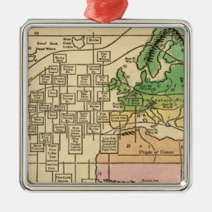 Isothermal chart, productions metal tree decoration