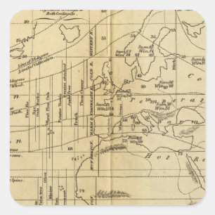 Isothermal chart square sticker