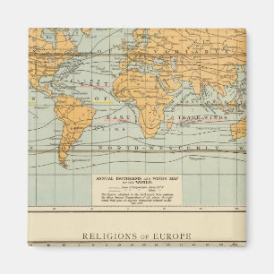 Isothermal, winds Religions Europe Magnet