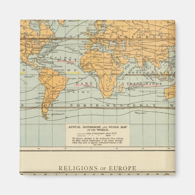 Isothermal, winds Religions Europe Magnet (Front)