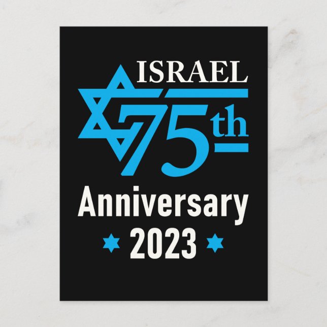 Israel 75th Anniversary Jewish State Postcard (Front)