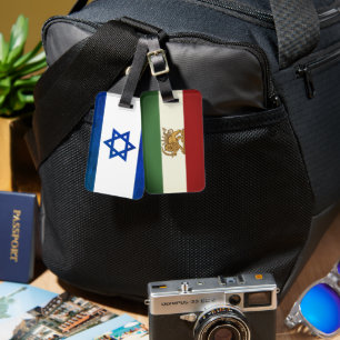 Israel and Iran Flags Travel Luggage Tag