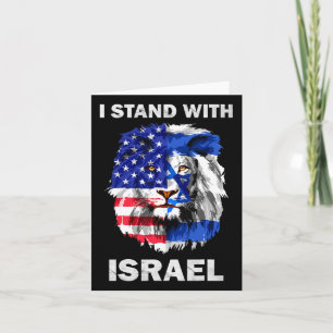 Israel And Usa Flag Lion I Stand With Israel  Card