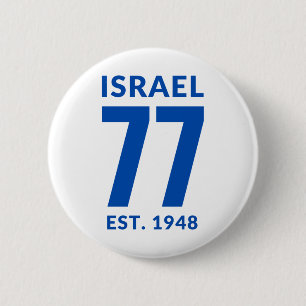 Israel At 77 Yom Haatzmaut Israeli Independence Da 6 Cm Round Badge