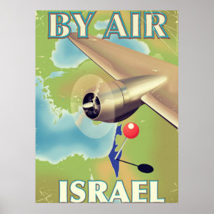Israel By air vintage travel poster