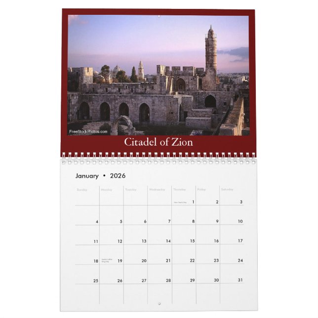 Israel Calendar (Jan 2026)