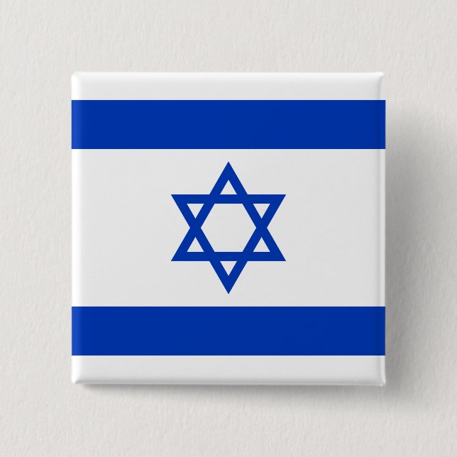 Israel Flag 15 Cm Square Badge (Front)