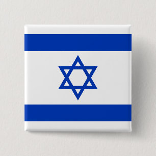 Israel Flag 15 Cm Square Badge