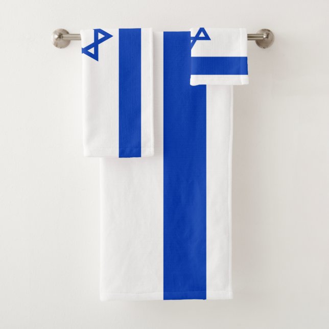 Israel Flag Bath Towel Set (Insitu)