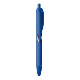 Israel flag black ribbon blue ink pen