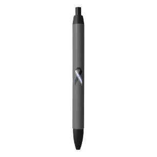 Israel flag black ribbon dark grey ink pen