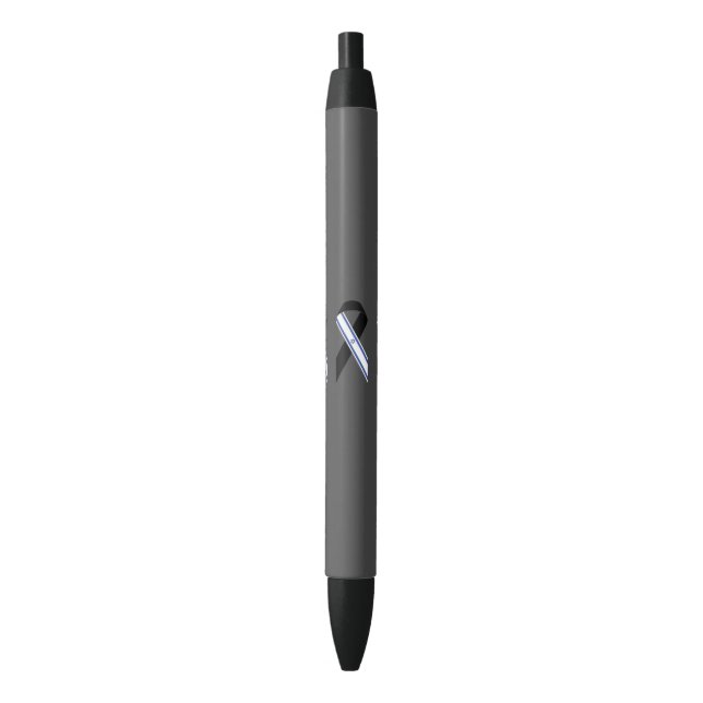 Israel flag black ribbon dark grey ink pen (Front Vertical)
