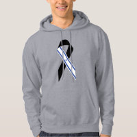 Israel flag black ribbon