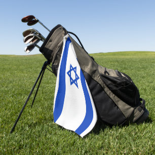 Israel flag blue and white modern patriotic golf towel