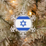 Israel flag blue and white modern patriotic ornament<br><div class="desc">Israel flag blue and white modern patriotic Ornament. Available in many shapes.
Israeli Flag.</div>