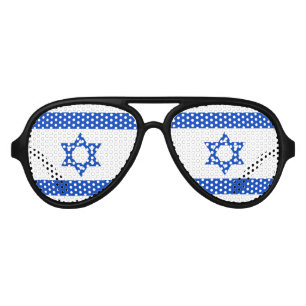 Israel flag blue Star of David Aviator Sunglasses