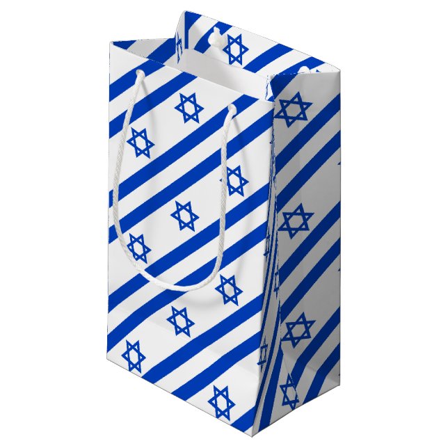 Israel flag blue Star of David Small Gift Bag (Front Angled)