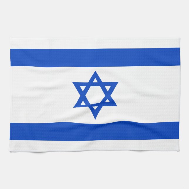 Israel flag blue Star of David Tea Towel (Horizontal)