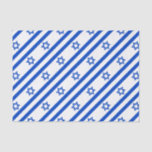 Israel flag blue Star of David Tissue Paper<br><div class="desc">Israel Israeli blue Star of David flag The blue stripes are intended to symbolise the stripes on a tallit, the traditional Jewish prayer shawl. The portrayal of a Star of David on the flag of the State of Israel is a widely acknowledged symbol of the Jewish people and of Judaism....</div>