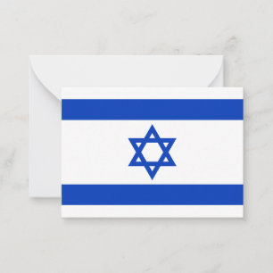 Israel flag blue white modern pattern patriotic card