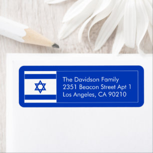 Israel flag blue white star of David address
