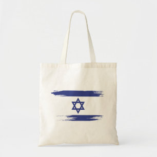 Israel Flag Brush Art Tote Bag