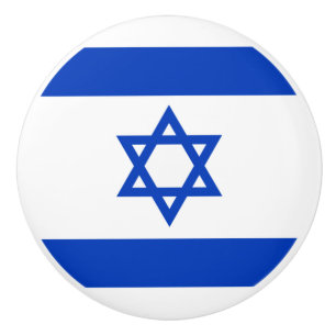 Israel flag ceramic knob