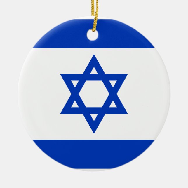 Israel Flag Ceramic Tree Decoration (Front)