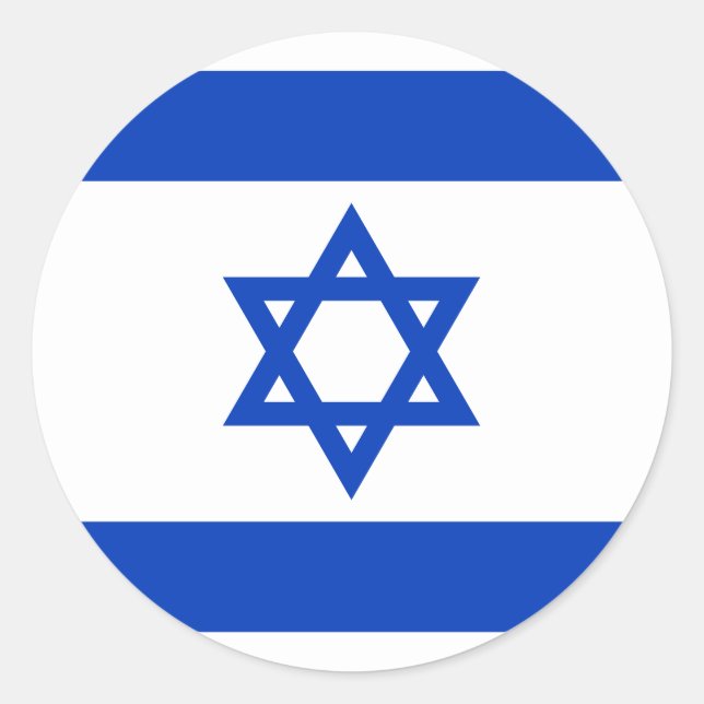 Israel flag classic round sticker (Front)