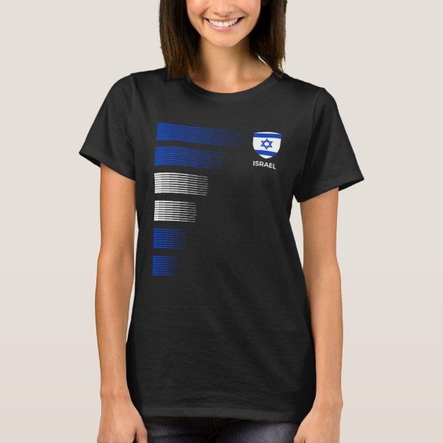 Israel Flag Emblem Patriotic Israeli National Prid T-Shirt (Front)