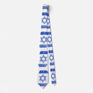 Israel Flag Fingerprint Tie