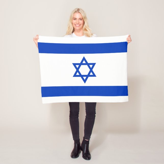 Israel Flag Fleece Blanket (In Situ)
