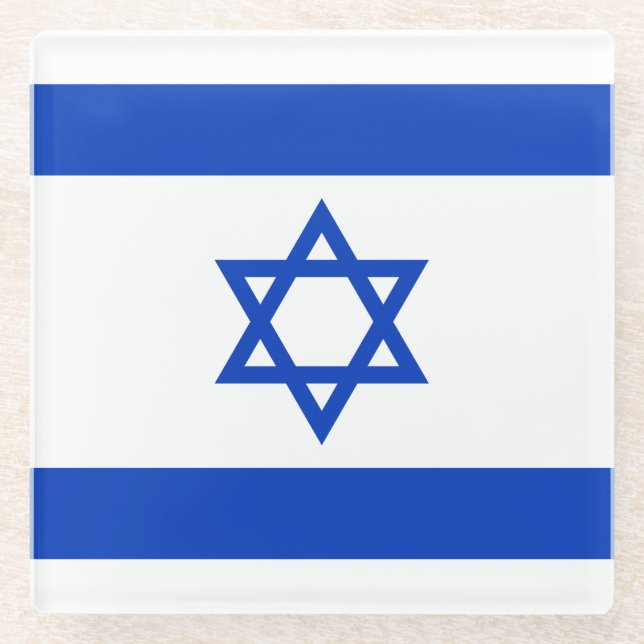 Israel Flag Glass Coaster (Front)