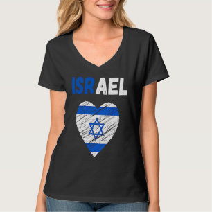 Israel Flag Holiday Israel Heart Israeli Flag T-Shirt