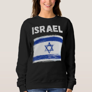 Israel Flag Holiday Vintage Grunge Israeli Flag Sweatshirt