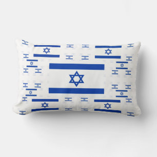 Israel Flag in Multiple Colourful Layers 2 Lumbar Cushion