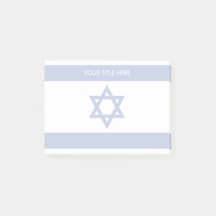 Israel flag jewish star symbol personalised post-it notes