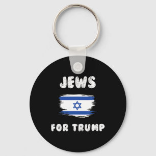 Israel Flag Jews For Trump  Key Ring