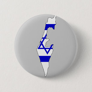 Israel flag map 6 cm round badge