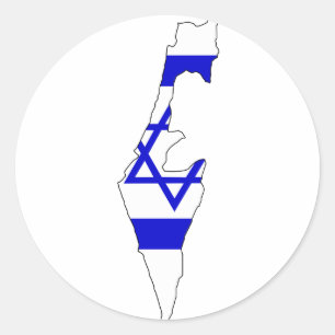 Israel flag map classic round sticker