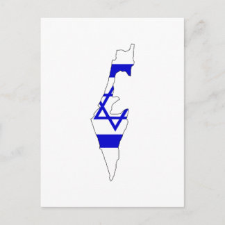 Israel flag map postcard