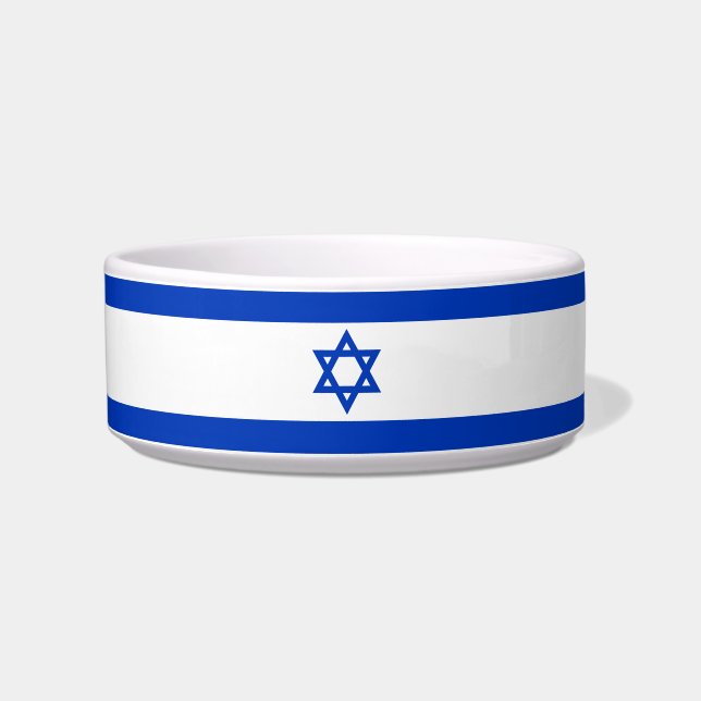 Israel flag modern patriotic dog cat  bowl (Front)