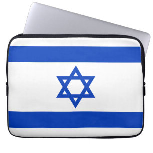 Israel flag modern patriotic laptop sleeve