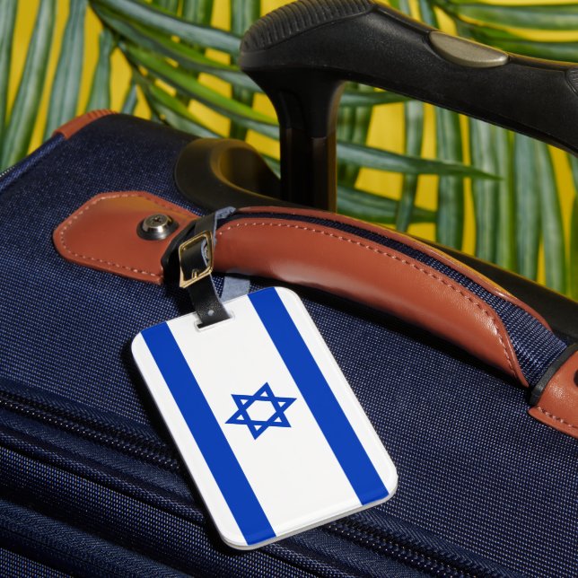 Israel flag modern patriotic  luggage tag (Front Insitu 1)