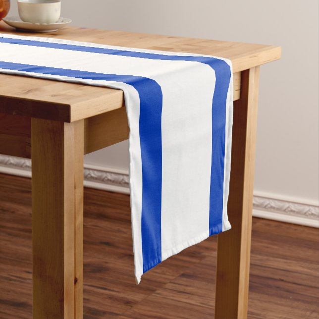Israel flag modern patriotic medium table runner (In Situ)
