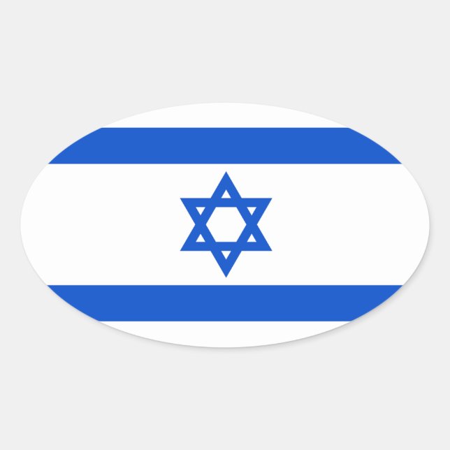 Israel Flag Oval Sticker (Front)