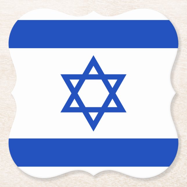 Israel Flag Paper Coaster (Front)